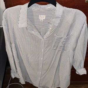 Striped button down long sleeved shirt